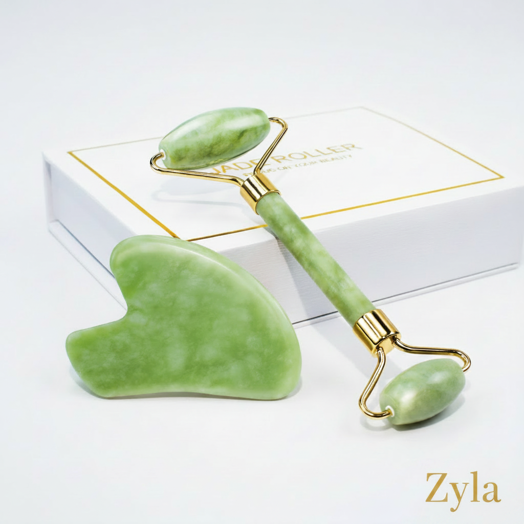 ZYLA Sculpting Duo Jade Roller + Rose Quartz Gua Sha