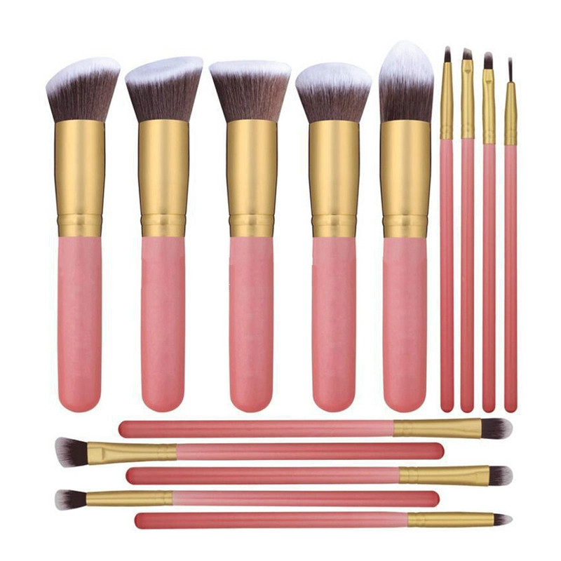 Set of 14 makeup brushes