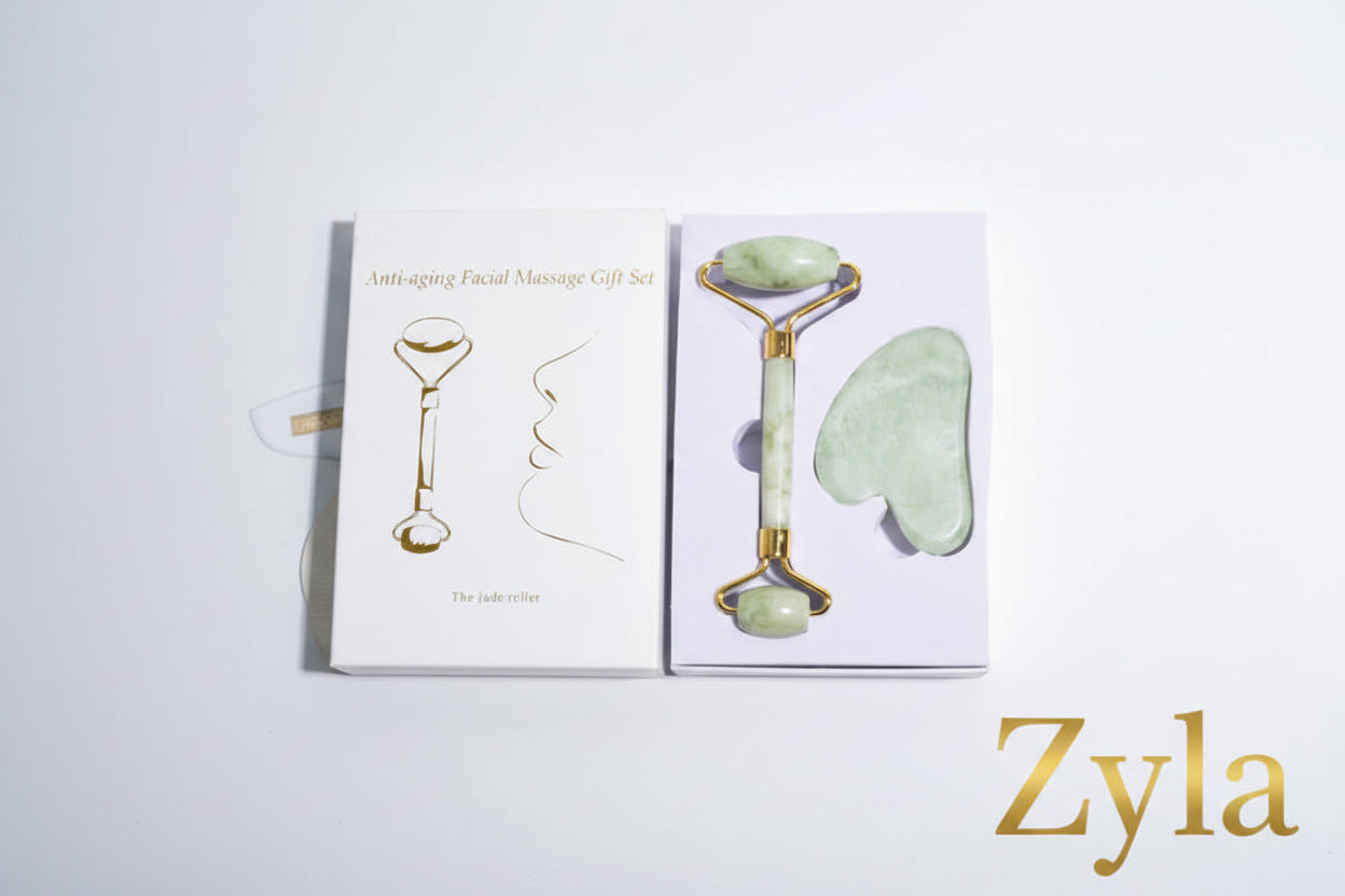ZYLA Sculpting Duo Jade Roller + Rose Quartz Gua Sha