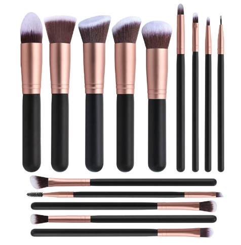 Set of 14 makeup brushes